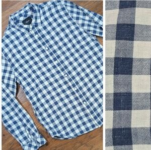 Rails Men's Blue Gingham Check Long Sleeve Button Down Shirt Size Medium 22x28
